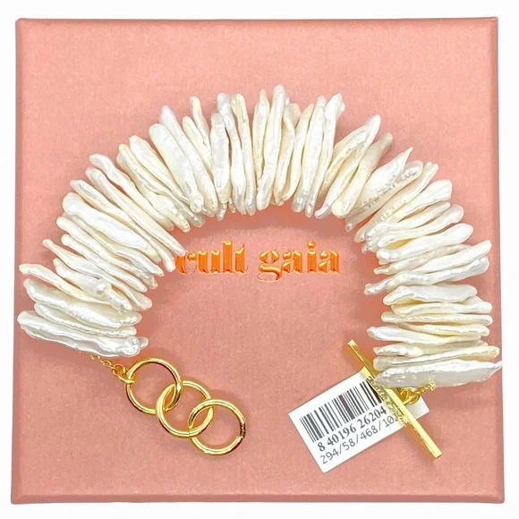 Cult Gaia Aliza 8" Freshwater Pearl Bracelet New With Tags In Box - Picture 10 of 14